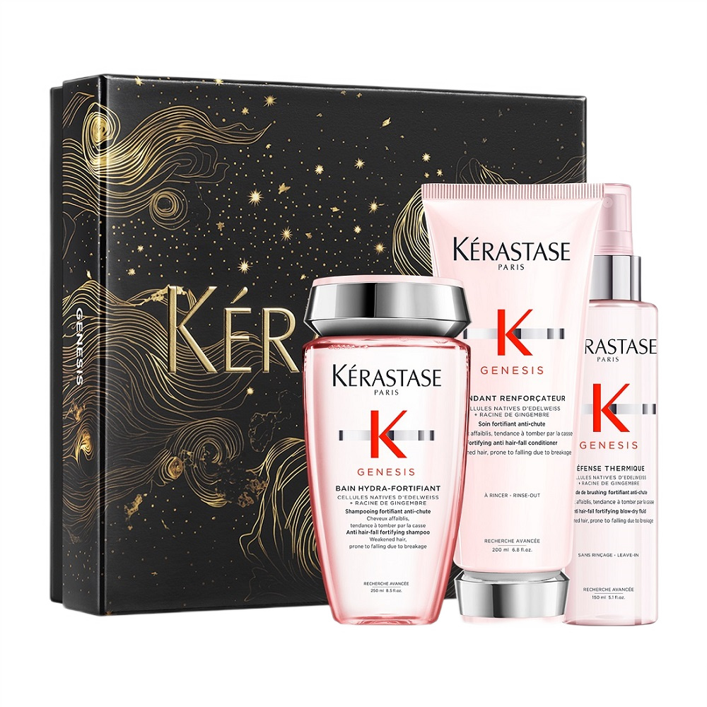 72982441743507045 Genesis zestaw szampon do włosów 250ml + odżywka do włosów 200ml + mleczko termiczne 150ml - obrazek 1