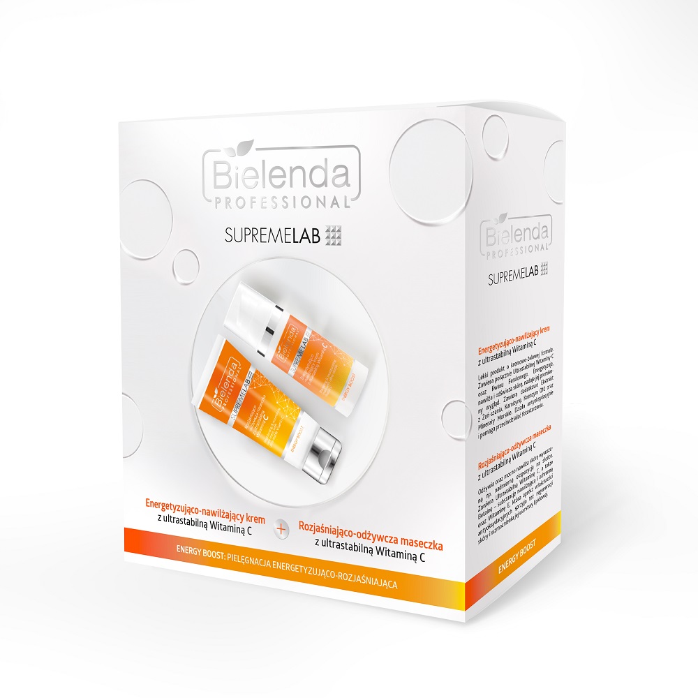 7302861635861274 SupremeLab Energy Boost zestaw energetyzująco-nawilżający krem z witaminą C 50ml + rozjaśniająco-odżywcza maseczka z witaminą C 70ml - obrazek 1
