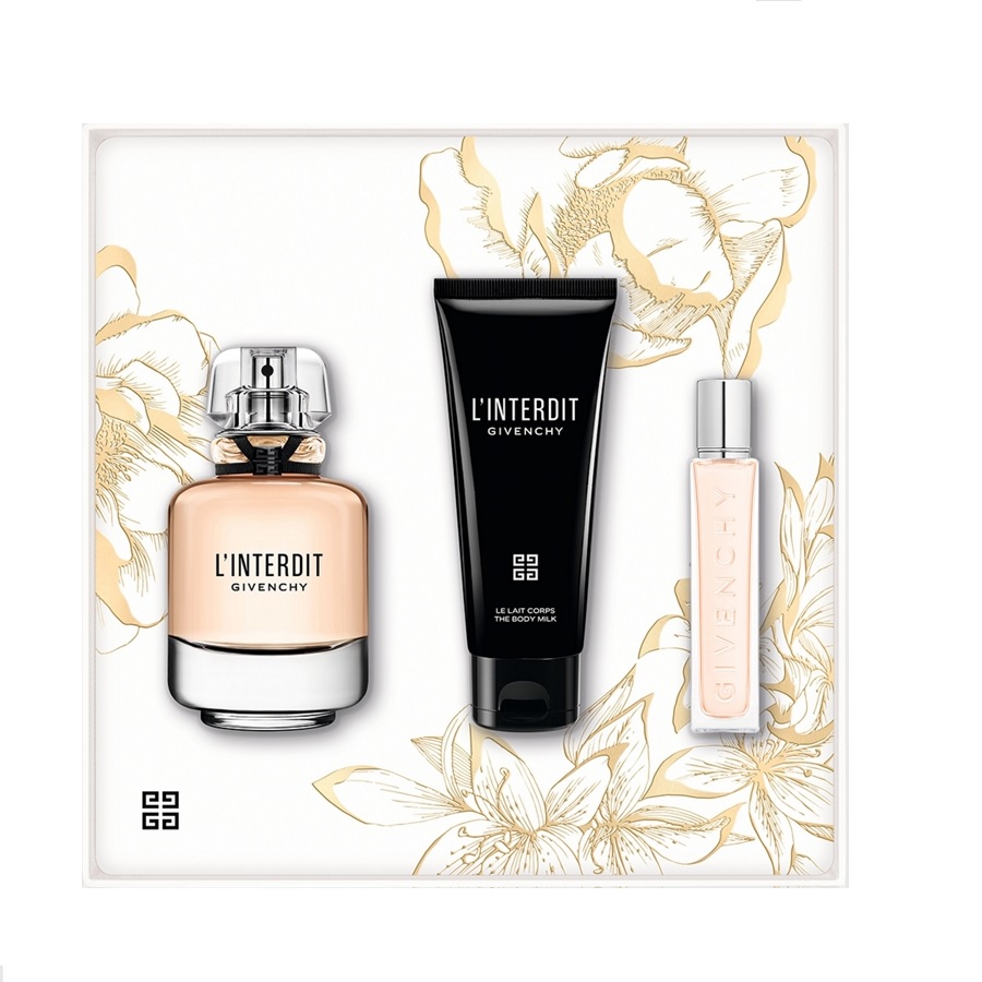7307231763718269 L'interdit zestaw woda perfumowana spray 80ml + mleczko do ciała 74ml + woda perfumowana spray 12.5ml - obrazek 1