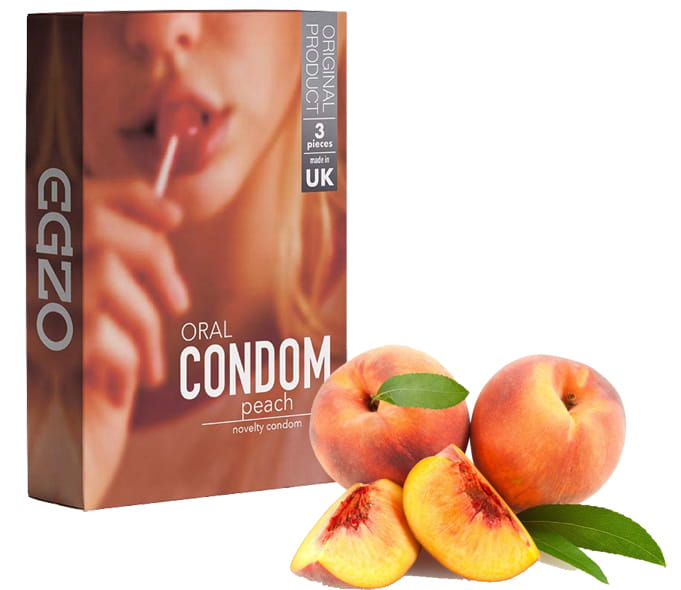 73103851628747806 Oral Condom smakowe prezerwatywy Peach 3szt. - obrazek 1