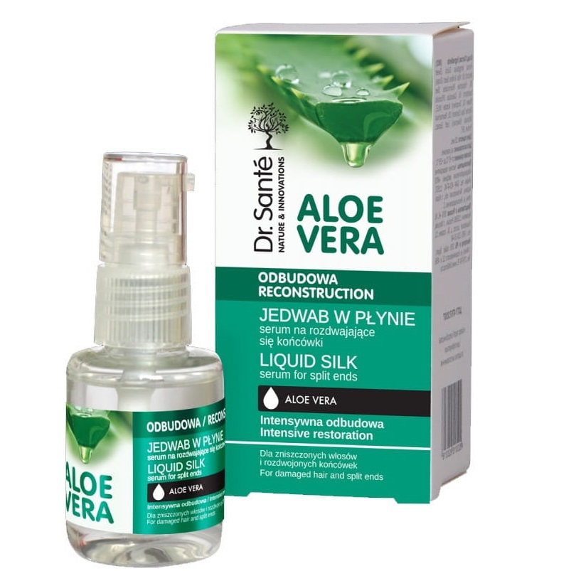 73433221678712683 Aloe Vera Liquid Silk odbudowujące serum na rozdwajające się końcówki 30ml - obrazek 1