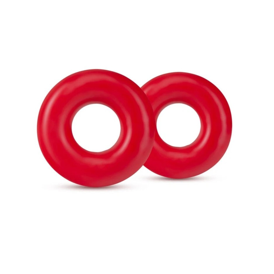 73545211762164594 Stay Hard Donut Rings Oversized opaski erekcyjne na penisa Red 2szt - obrazek 1