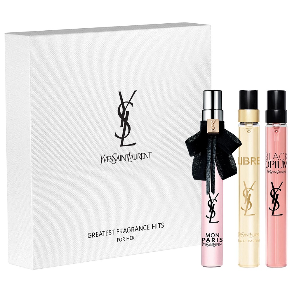73693781694673355 Greatest Fragrance Hits For Her zestaw Black Opium woda perfumowana spray 10ml + Libre woda perfumowana spray 10ml + Mon Paris woda perfumowana spray 10ml - obrazek 1
