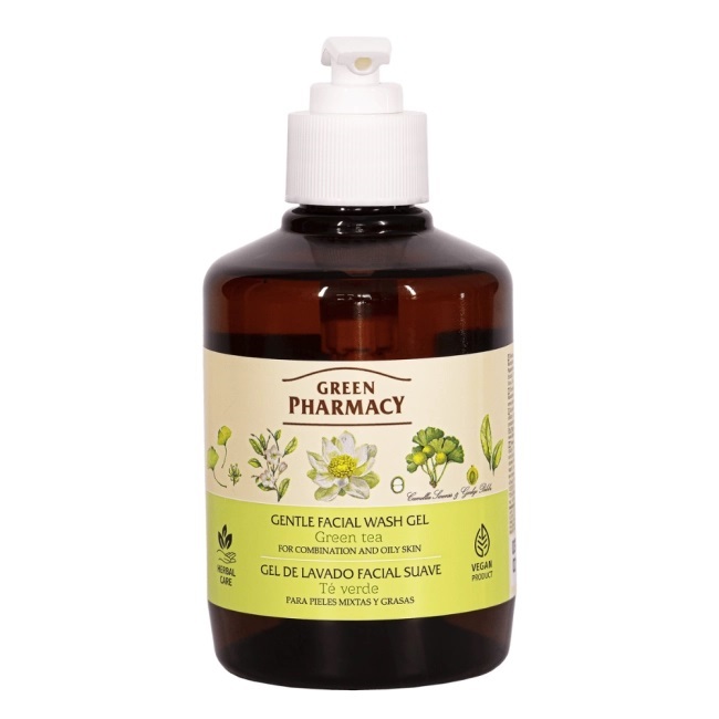 73938891663598140 Herbal Care Gentle Facial Wash Gel For Dry And Sensitive Skin delikatny żel do mycia twarzy do skóry suchej Green Tea 270ml - obrazek 1