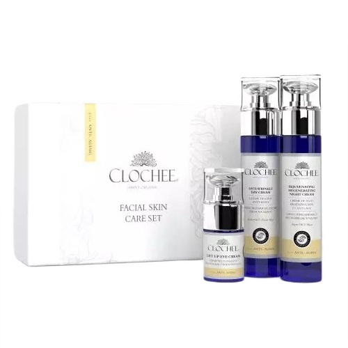 73958311718798098 Anti-Age Facial Skin Care zestaw przeciwzmarszczkowy krem na dzień 50ml + odmładzająco-regenerujący krem na noc 50ml + wygładzający krem pod oczy 15ml - obrazek 1