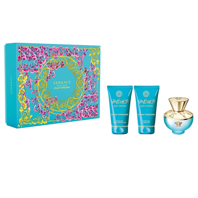 74161991651770748 Dylan Turquoise Pour Femme zestaw woda toaletowa spray 50ml + żel pod prysznic 50ml + balsam do ciała 50ml - obrazek 1