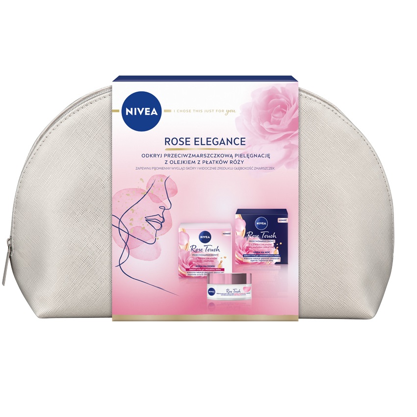 7417421666094228 Rose Elegance zestaw przeciwzmarszkowy krem na dzień 50ml + przeciwzmarszczkowy krem na noc 50ml + kosmetyczka - obrazek 1