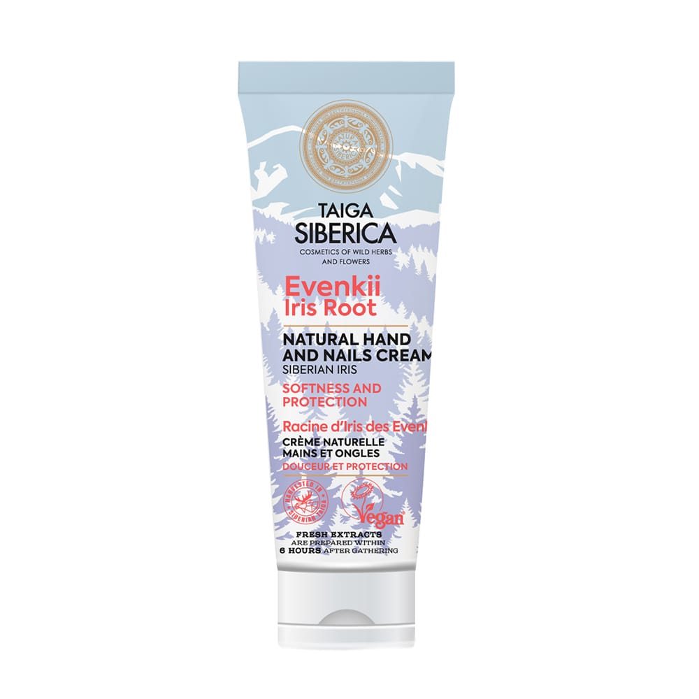 74349341622009193 Taiga Siberica naturalny nawilżająco-ochronny krem do rąk i paznokci z korzeniem irysa 75ml - obrazek 1