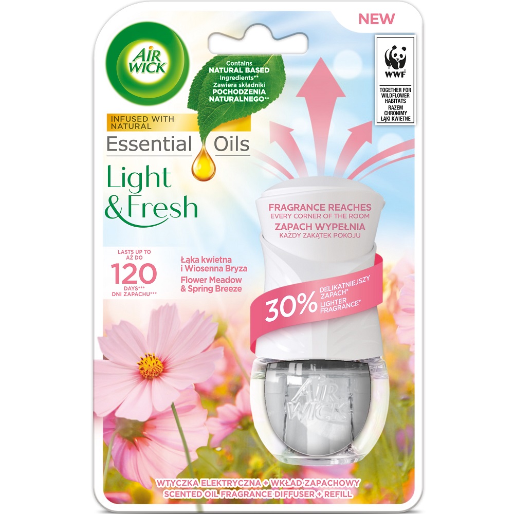 74545501677160560 Essential Oils wtyczka elektryczna i wkład Łąka Kwietna i Wiosenna Bryza 19ml - obrazek 1