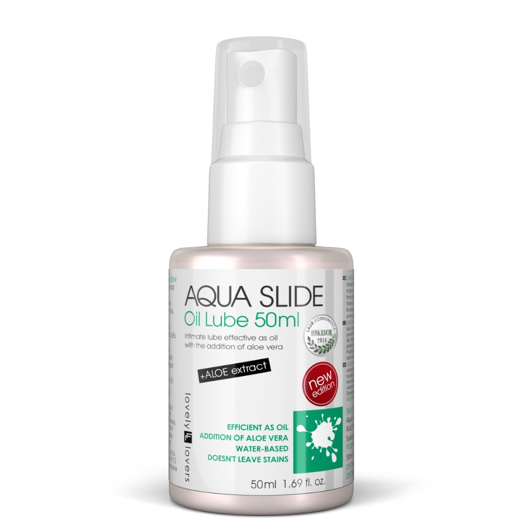 74580111626084547 Aqua Slide Oil Lube olejek intymny na bazie wody z dodatkiem aloesu 50ml - obrazek 1