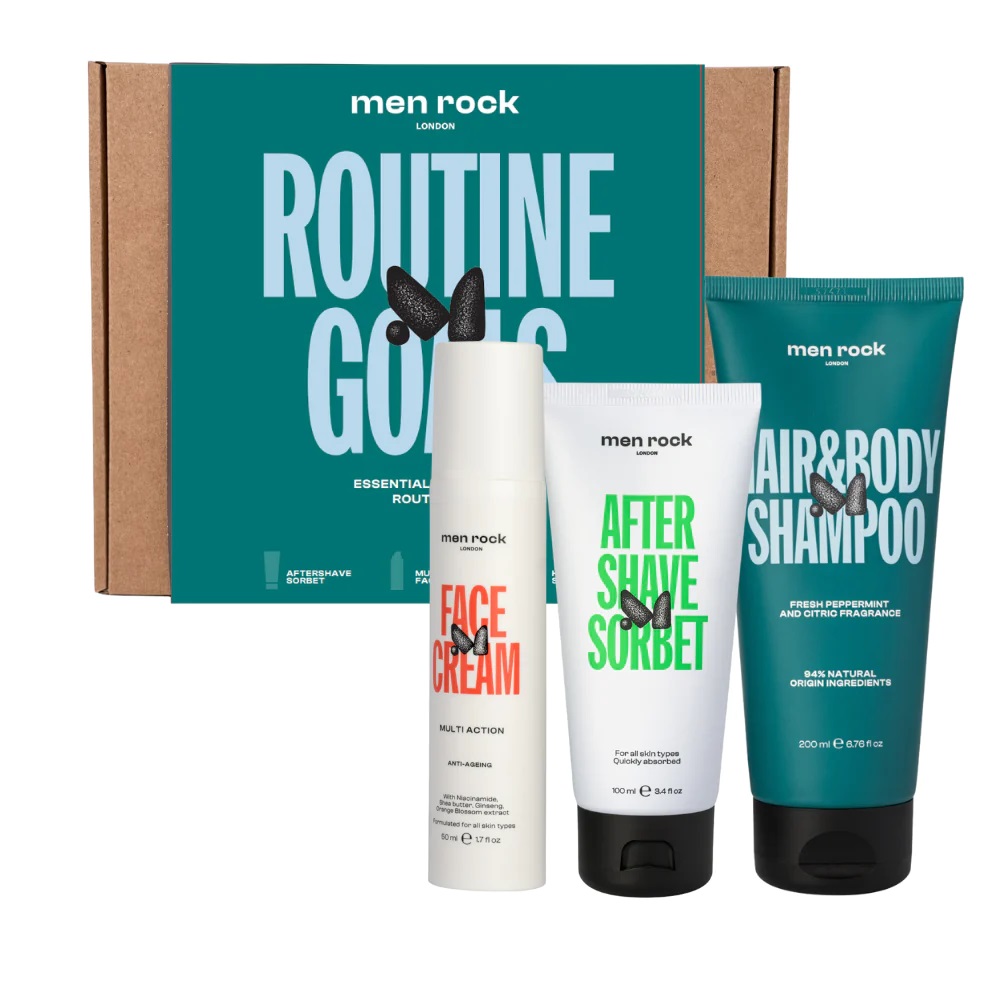 74789371699603293 Routine Goals zestaw sorbet po goleniu 100ml + wielozadaniowy krem do twarzy 50ml + szampon i płyn do mycia ciała 200ml - obrazek 1