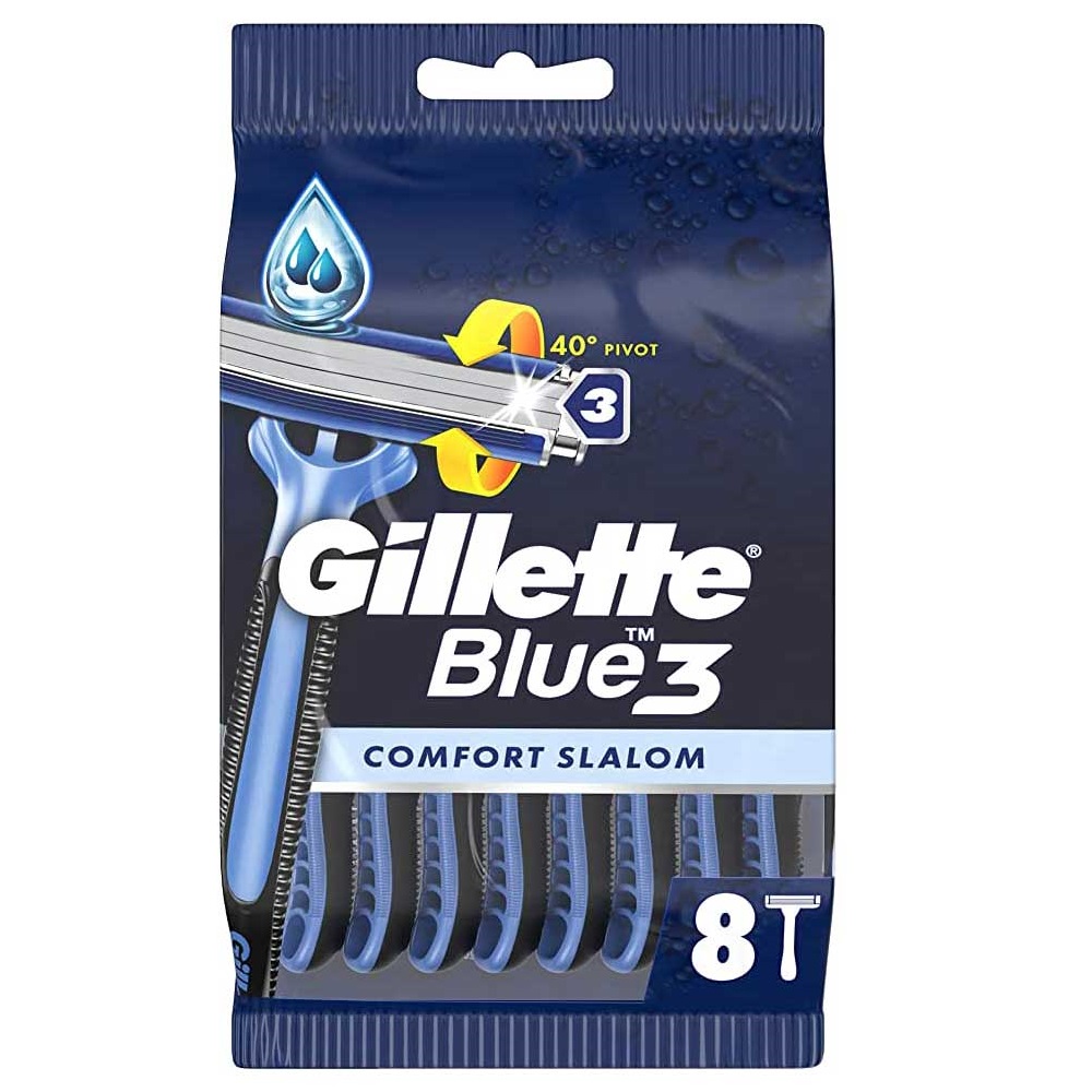 7486881696505706 Blue 3 Comfort Slalom jednorazowe maszynki do golenia 8szt - obrazek 1