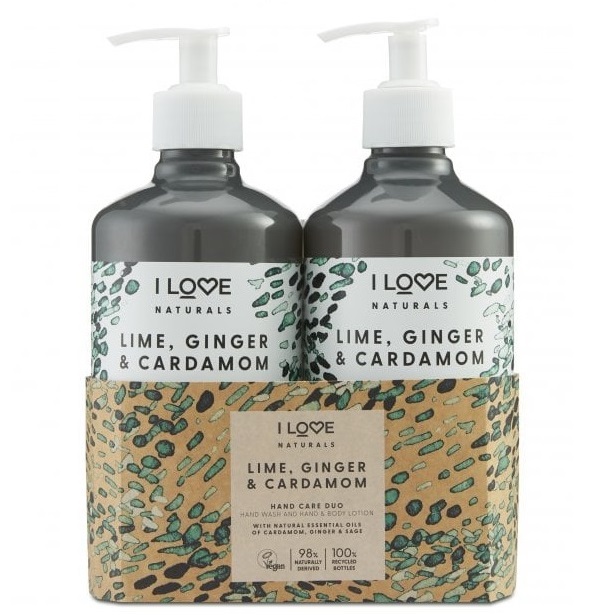 75079281683623654 Naturals Hand Care Duo Lime Ginger & Cardamon zestaw Hand Wash żel do mycia rąk 500ml + Hand & Body Lotion balsam do ciała i dłoni 500ml - obrazek 1