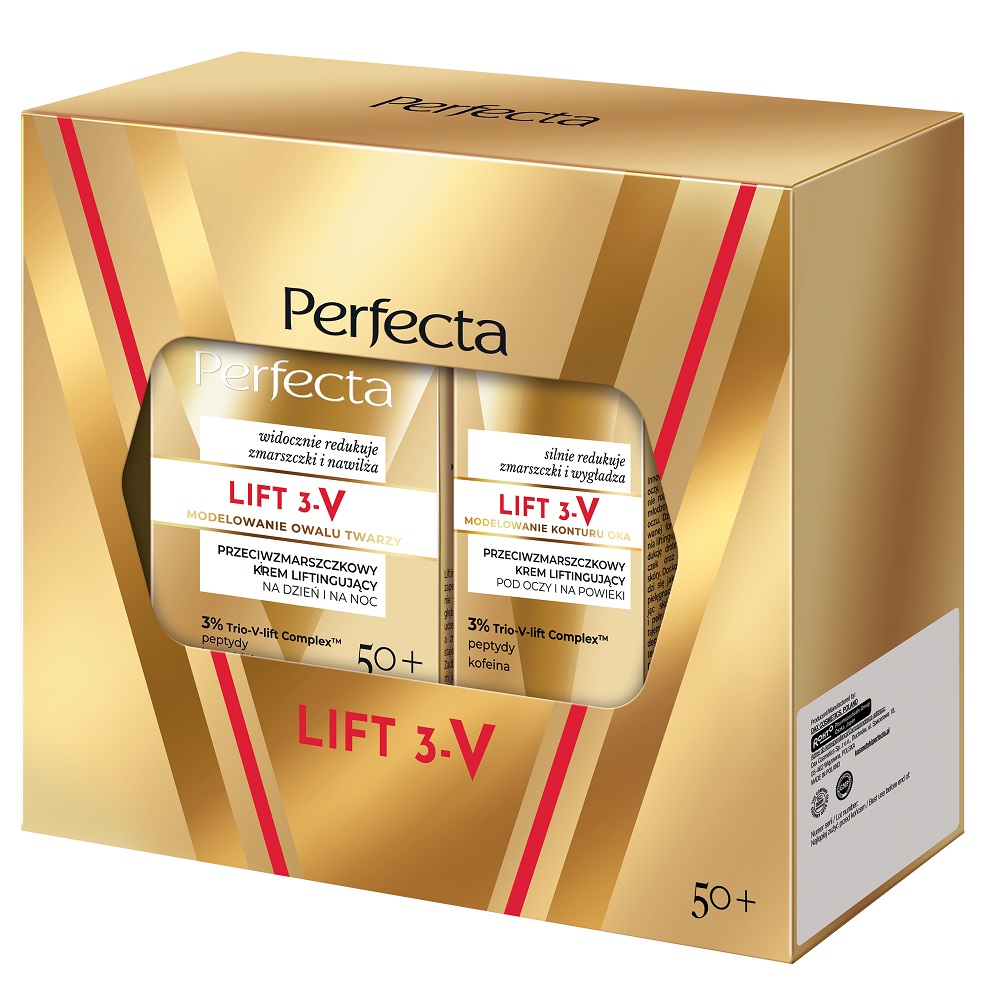 75843571728989061 Lift 3-V zestaw przeciwzmarszczkowy krem liftingujący 50+ 50ml + przeciwzmarszczkowy krem liftingujący pod oczy i na powieki 15ml - obrazek 1