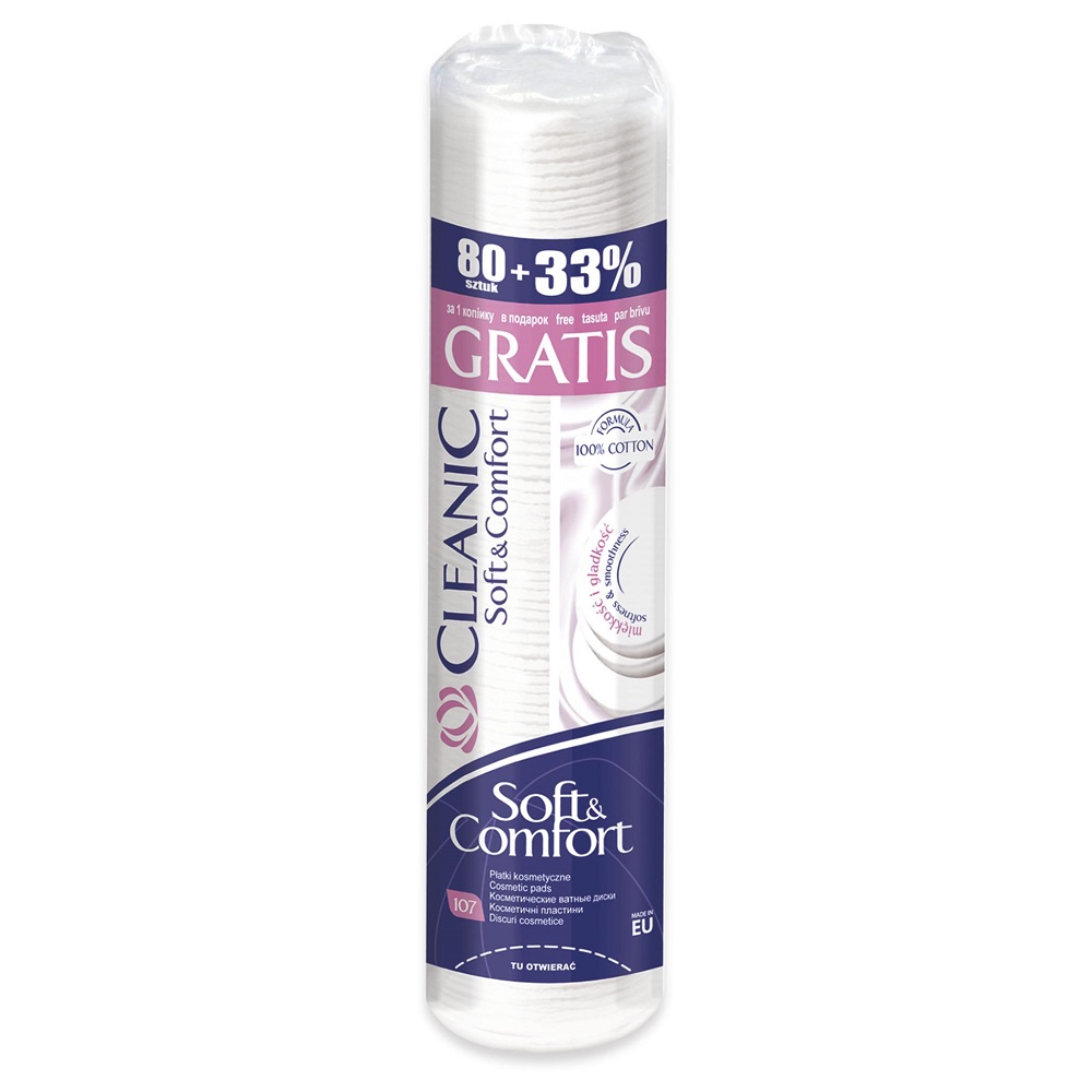 75870181601553254 Soft & Comfort płatki kosmetyczne okrągłe 107szt. - obrazek 1