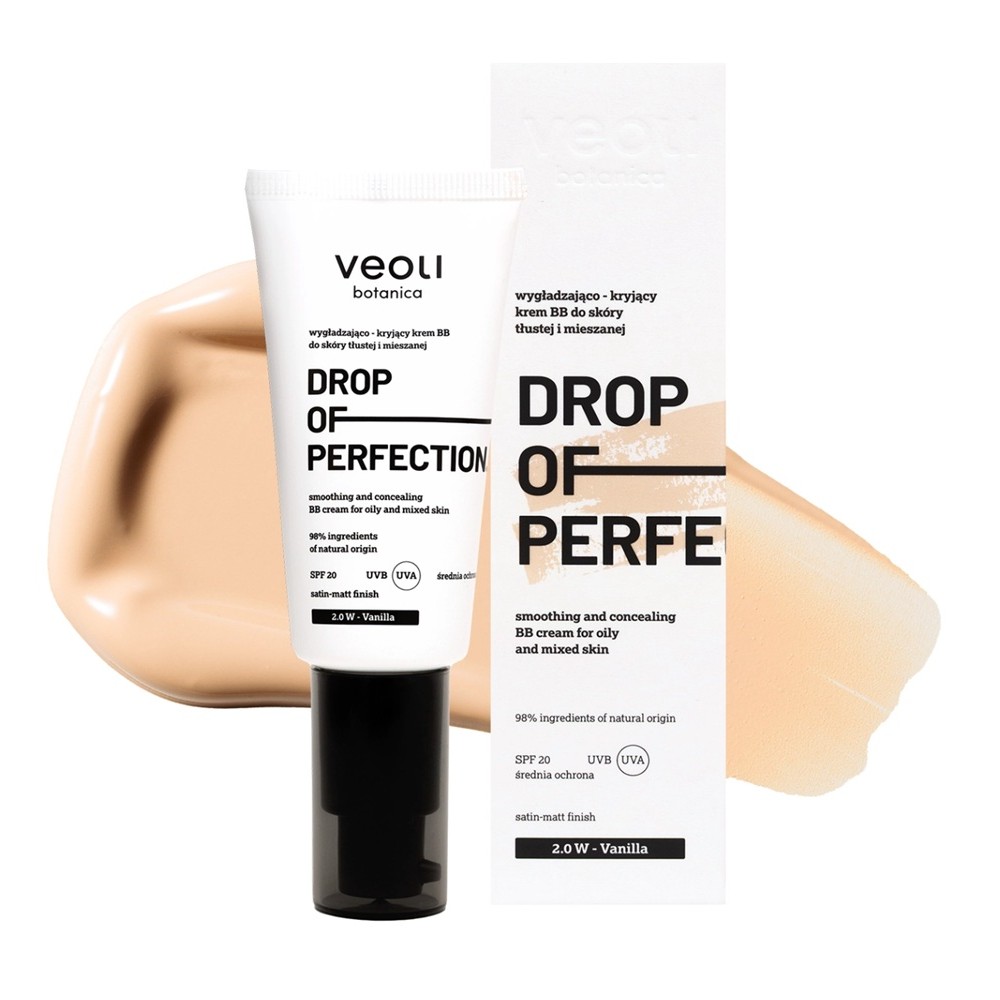 76147321762499579 Drop Of Perfection wygładzająco-kryjący krem BB do skóry tłustej i mieszanej 2.0 W Vanilla 30ml - obrazek 1