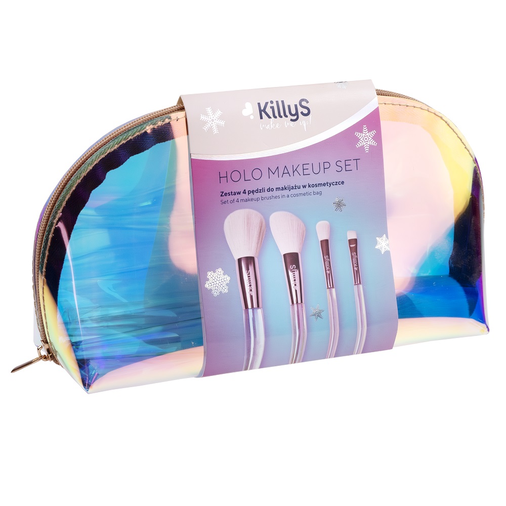 76396921738949044 Holo Makeup zestaw 4 pędzli do makijażu w kosmetyczce - obrazek 1