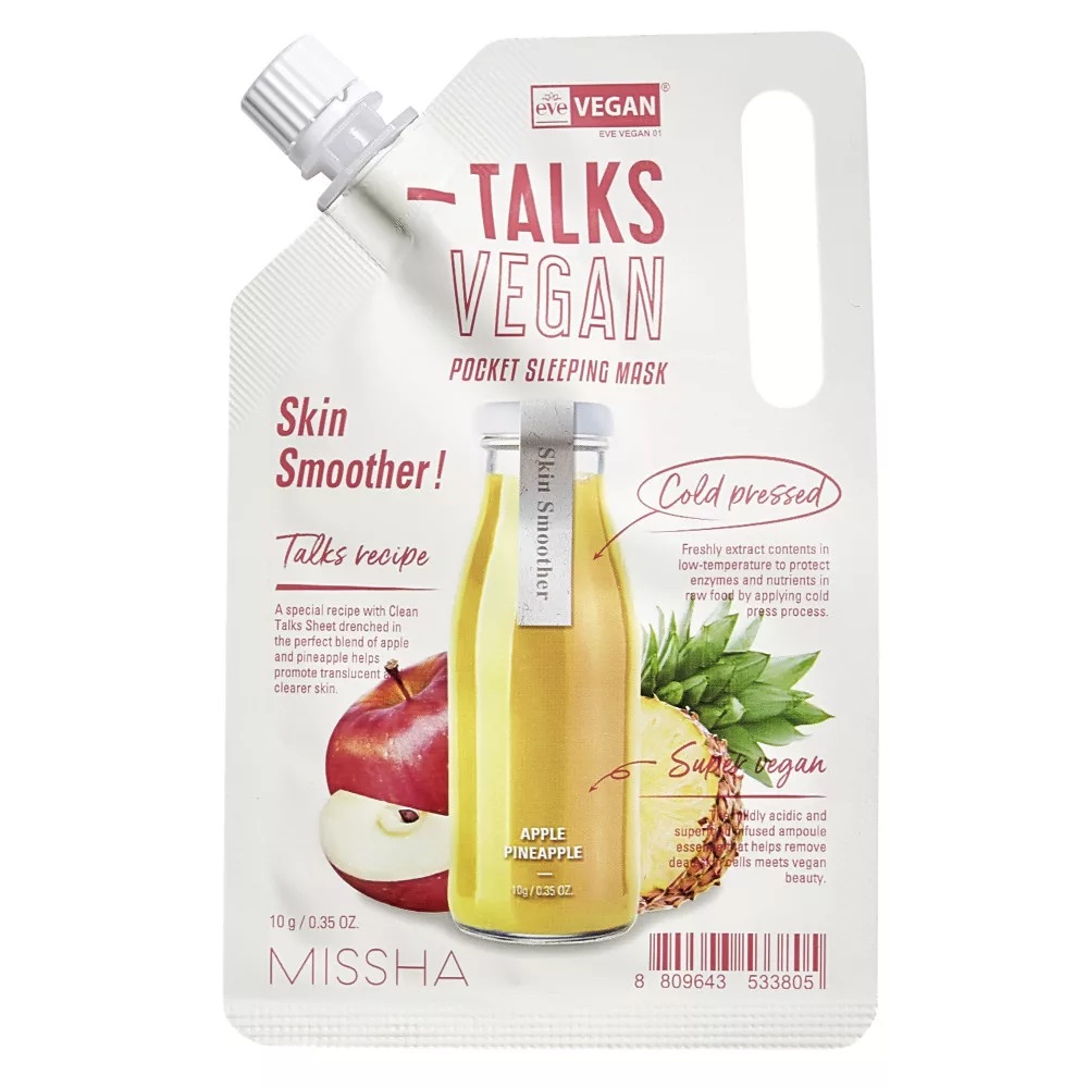76398281711517675 Talks Vegan Squeeze Pocket Sleeping Mask złuszczająca maseczka całonocna dla skóry szorstkiej Skin Smoother 10g - obrazek 1