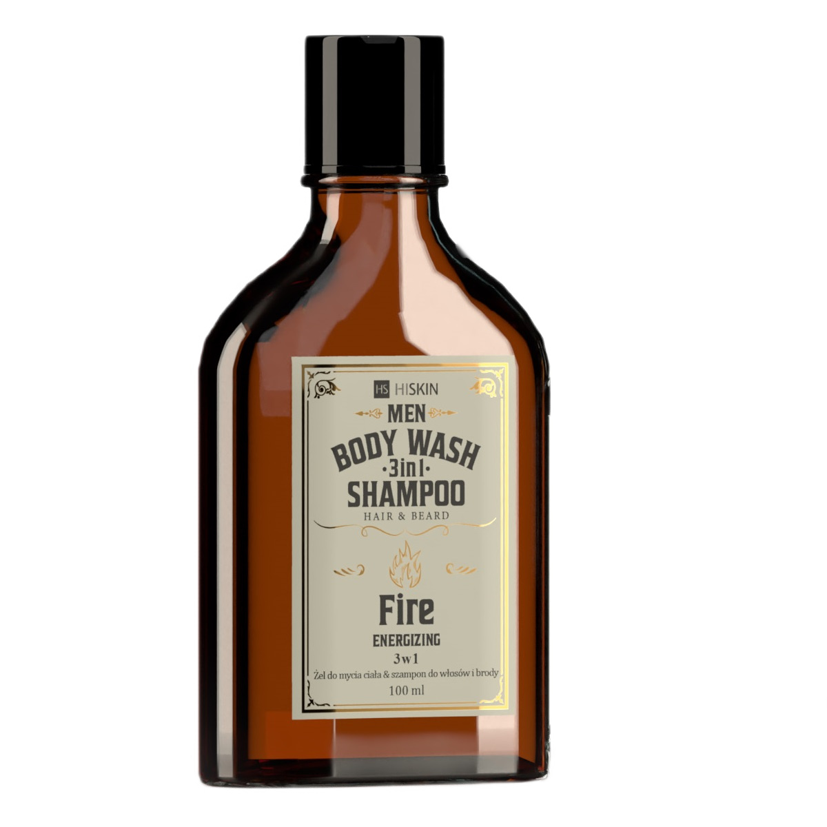 76549721720632245 Men Whisky żel do mycia ciała i szampon do włosów i brody 3w1 Fire 100ml - obrazek 1