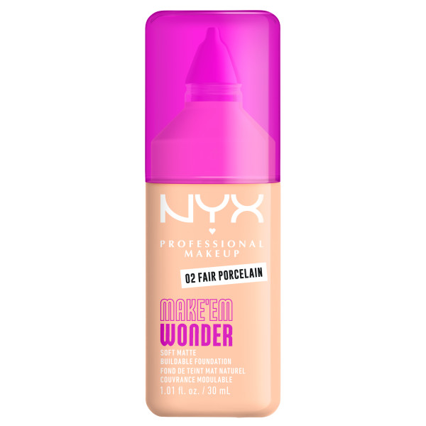 76647121767360936 Make'Em Wonder podkład do twarzy z długotrwałym kryciem 02 Fair Porcelain 30ml - obrazek 1