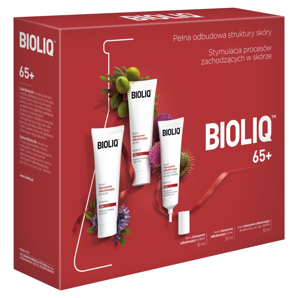 76759231709033959 65+ zestaw krem na dzień 50ml + krem na noc 50ml + krem do oczu ust szyi i dekoltu 30ml - obrazek 1