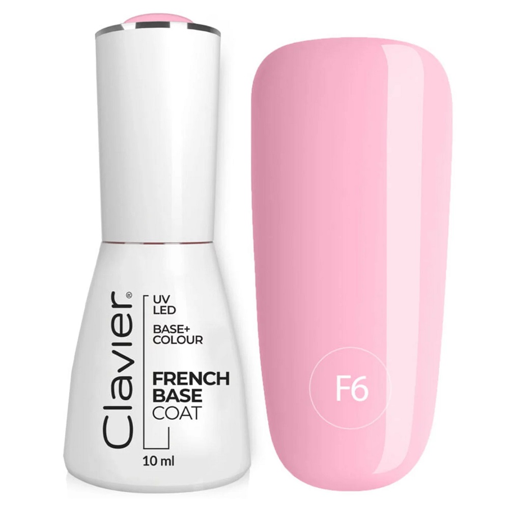 76779941697790420 Luxury French Base kolorowa baza hybrydowa F6 Marshmallow 10ml - obrazek 1