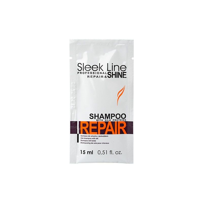 77036061599114234 Sleek Line Repair Shampoo szampon z jedwabiem do włosów zniszczonych 15ml - obrazek 1