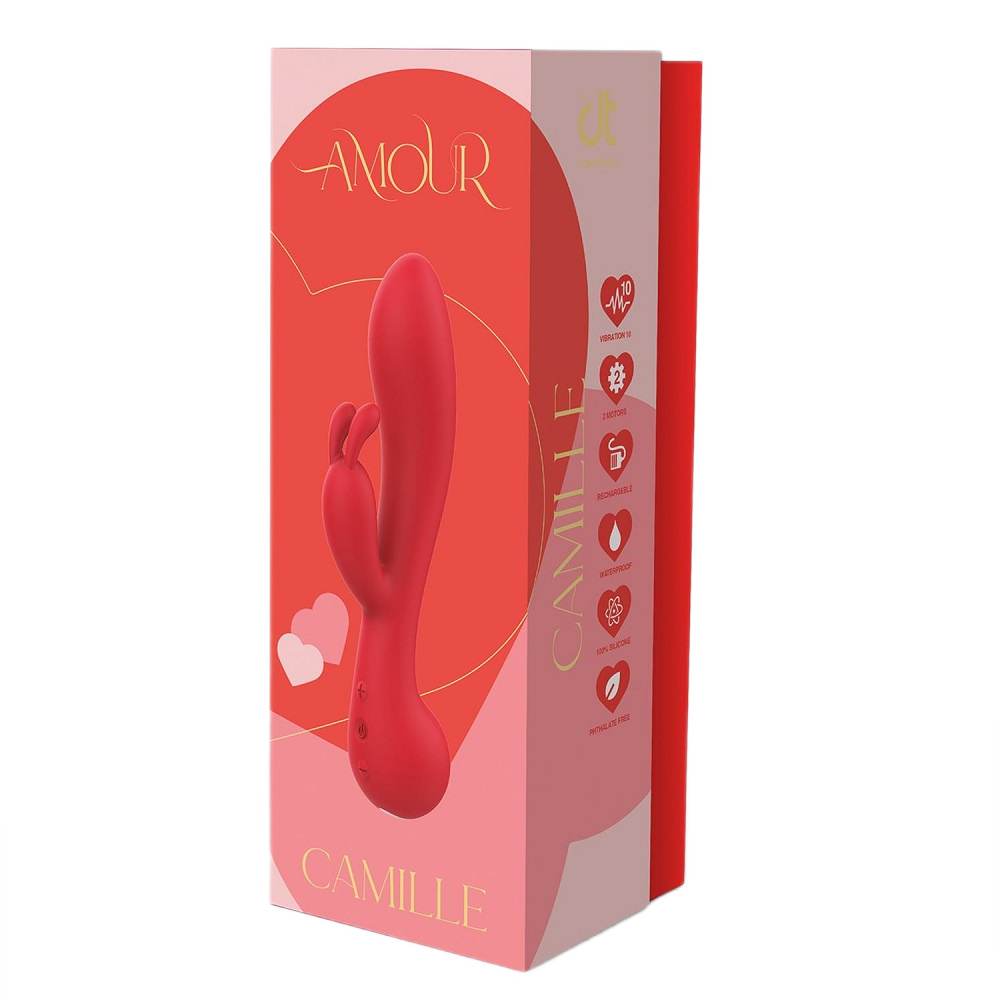77229931710231515 Amour Rabbit Vibe Camille wibrator króliczek Red - obrazek 1