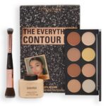 The Everything Contour Kit zestaw Baking Powder puder sypki Banana 32g + Ultra Cream Contour Palette paletka rozświetlaczy i bronzerów 13g + Double Ended Contour Brush dwustronny pędzel do konturowania