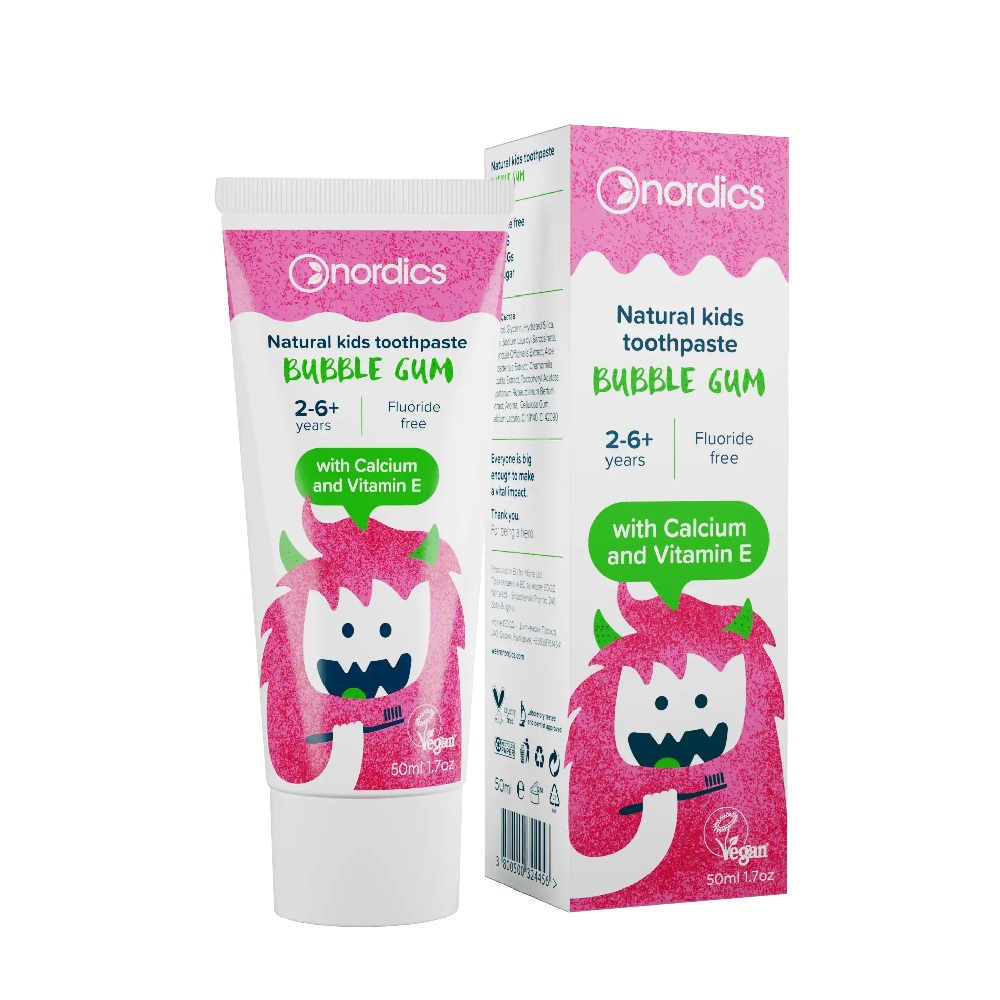 77344681680088118 Natural Kids Toothpaste pasta bez fluoru dla dzieci 2-6+ lat Guma Balonowa 75ml - obrazek 1