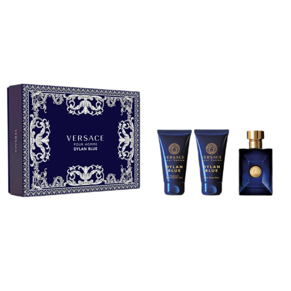 7736321730191712 Pour Homme Dylan Blue zestaw woda toaletowa spray 50ml + żel pod prysznic 50ml + balsam po goleniu 50ml - obrazek 1