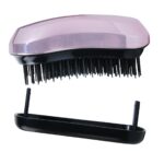 Brush & Go kompaktowa szczotka do włosów z nakładką Metaliczny Róż