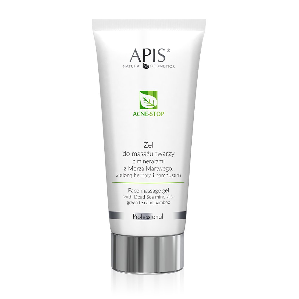 77443051632482193 Acne-Stop żel do masażu twarzy z minerałami z Morza Martwego zieloną herbatą i bambusem 200ml - obrazek 1