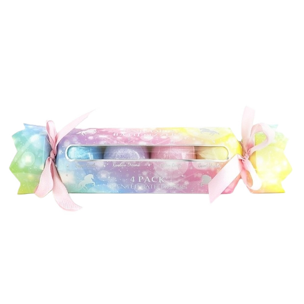 77643921714032865 Unicorn Bath Fizzers zestaw musujących kul do kąpieli 4x100g - obrazek 1
