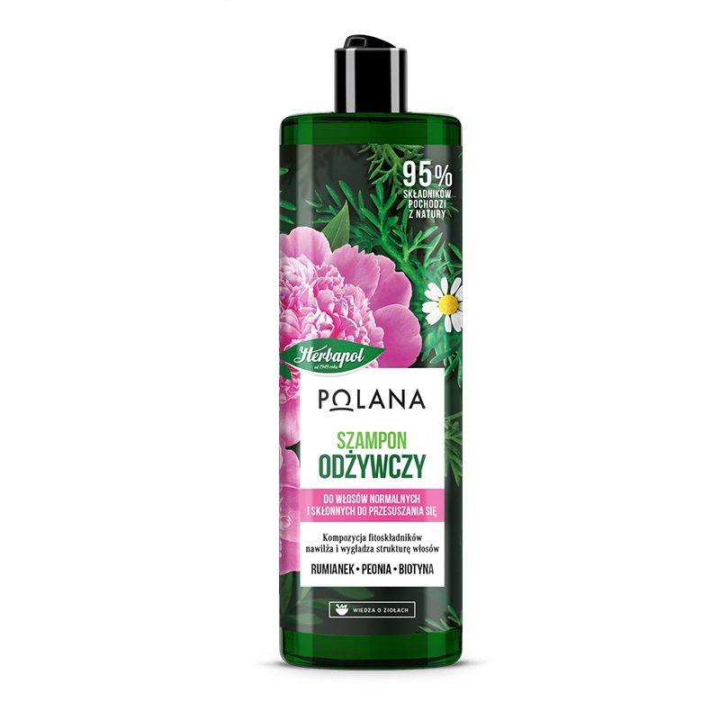 78001761674643318 Szampon odżywczy do włosów Rumianek + Peonia + Biotyna 400ml - obrazek 1