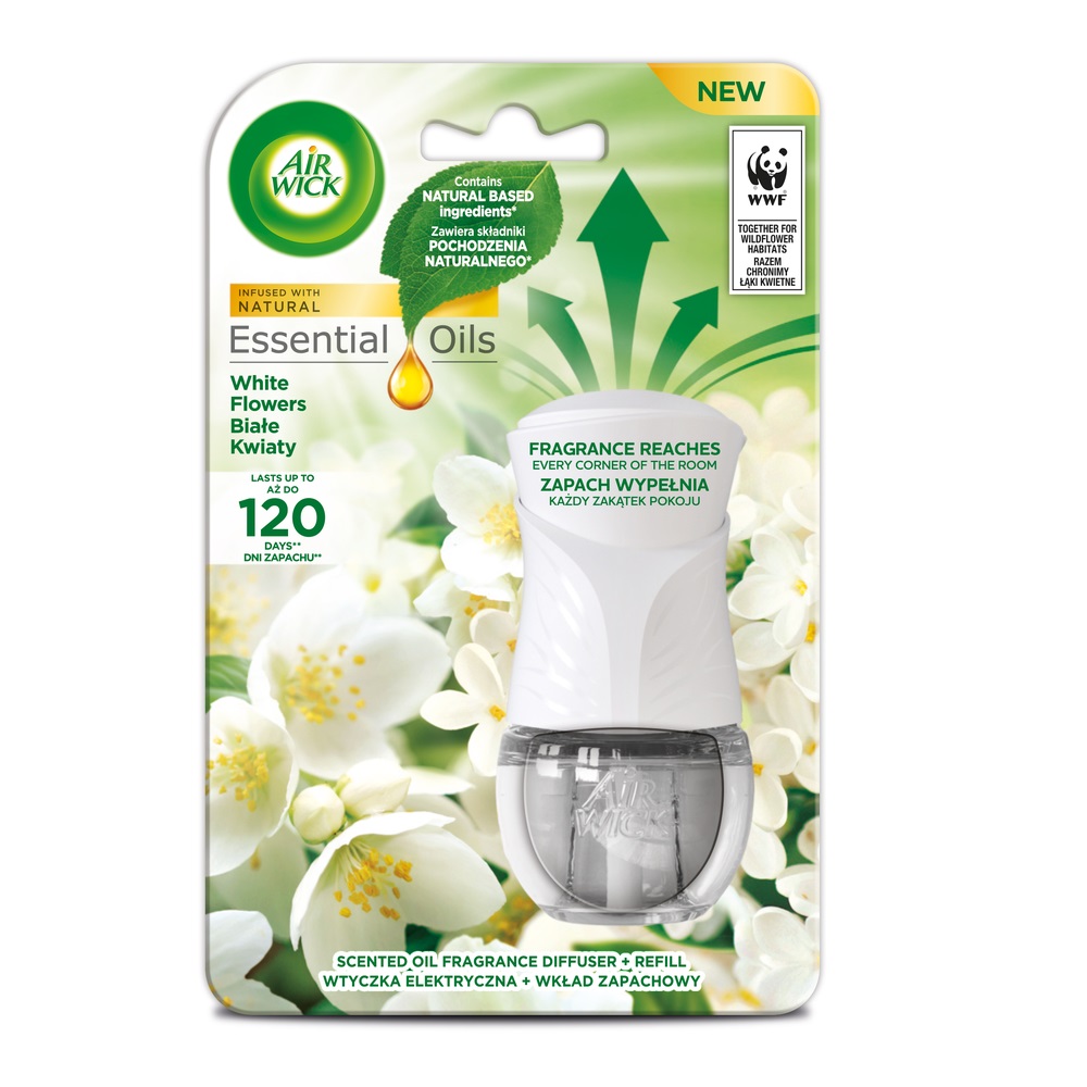 78070521648808183 Essential Oils elektryczny odświeżacz powietrza i wkład Białe Kwiaty 19ml - obrazek 1