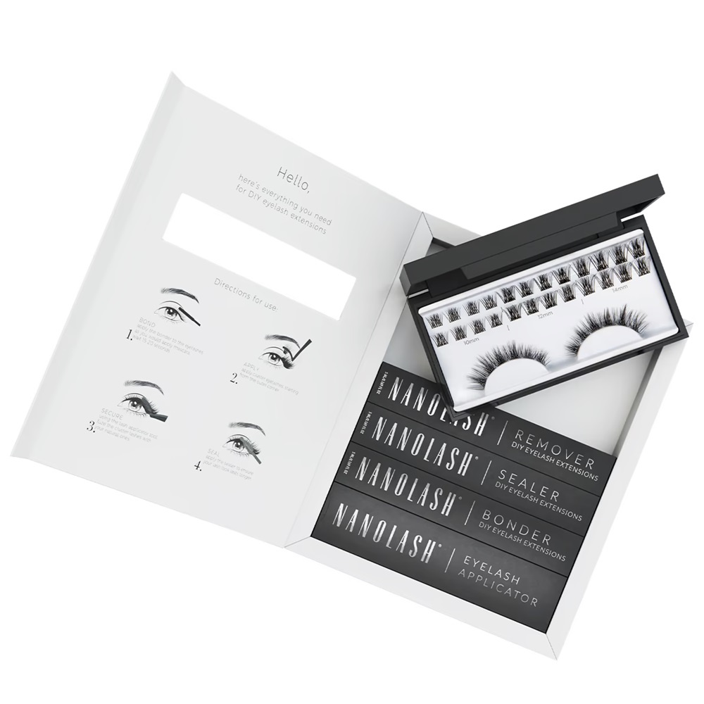 78304951715777353 DIY Extensions Starter Kit zestaw sztuczne rzęsy 10.12.14mm Harmony 36szt. + bonder do rzęs 5ml + sealer do rzęs 5ml + aplikator do rzęs 1szt. + remover do rzęs 5ml - obrazek 1