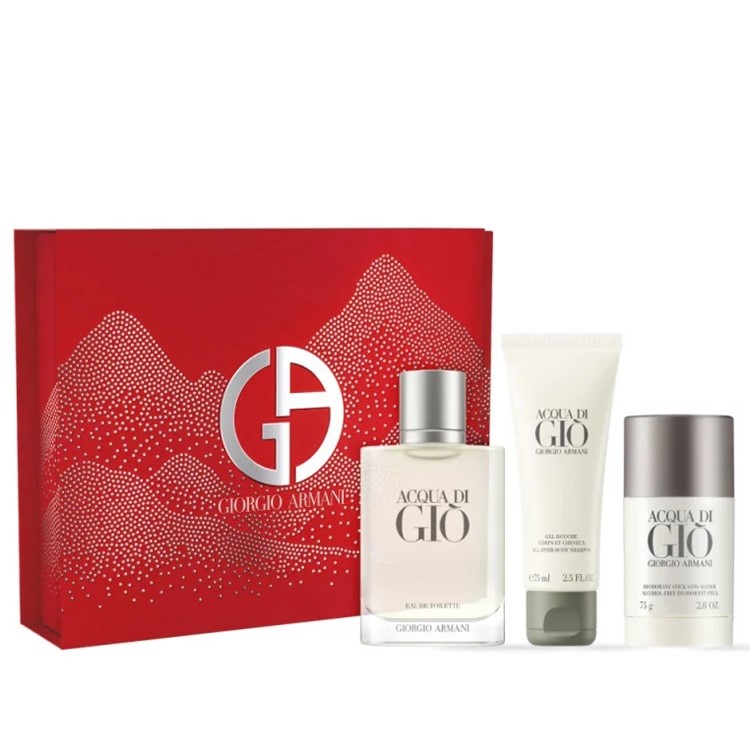 78524621735567252 Acqua di Gio Pour Homme zestaw woda toaletowa spray 100ml + żel pod prysznic 75ml + dezodorant sztyft 75g - obrazek 1