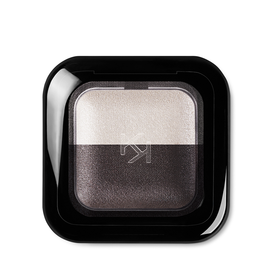 BRIGHT DUO BAKED EYESHADOW 22 Bright Duo Baked Eyeshadow wypiekany cień do powiek 22 Pearly White - Satin Graphite 2.5g - obrazek 1