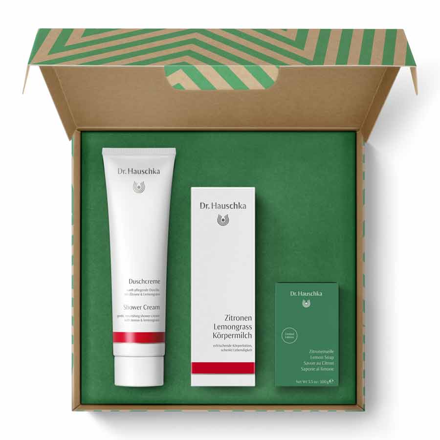 Set Sensory Delights open DE Christmas 2022 webshop; Set Sinnesf Sensory Delights zestaw Shower Cream 150ml + Lemon Lemongrass Vitalising Body Milk 145ml + Lemon Soap 100g - obrazek 1