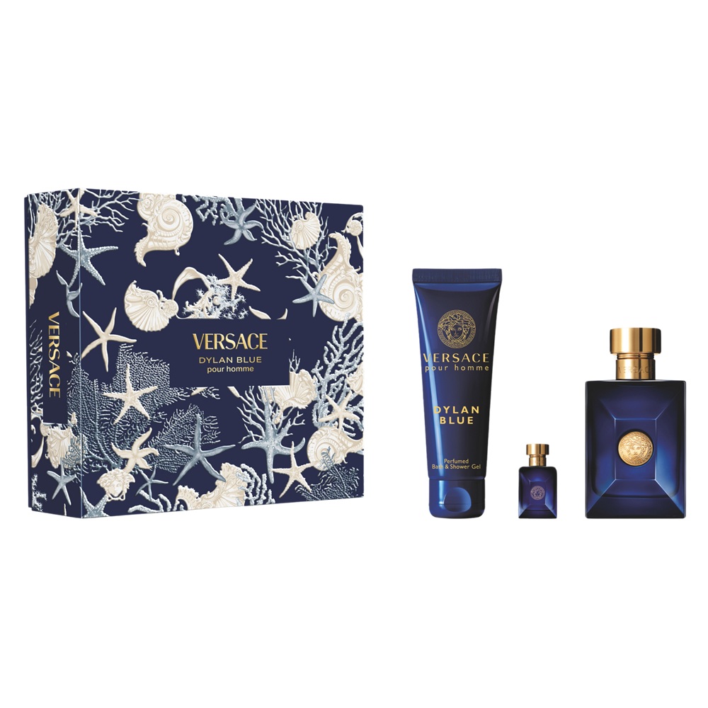78752791758089345 Pour Homme Dylan Blue zestaw woda toaletowa spray 100ml + żel pod prysznic 150ml + miniatura wody toaletowej 5ml - obrazek 1