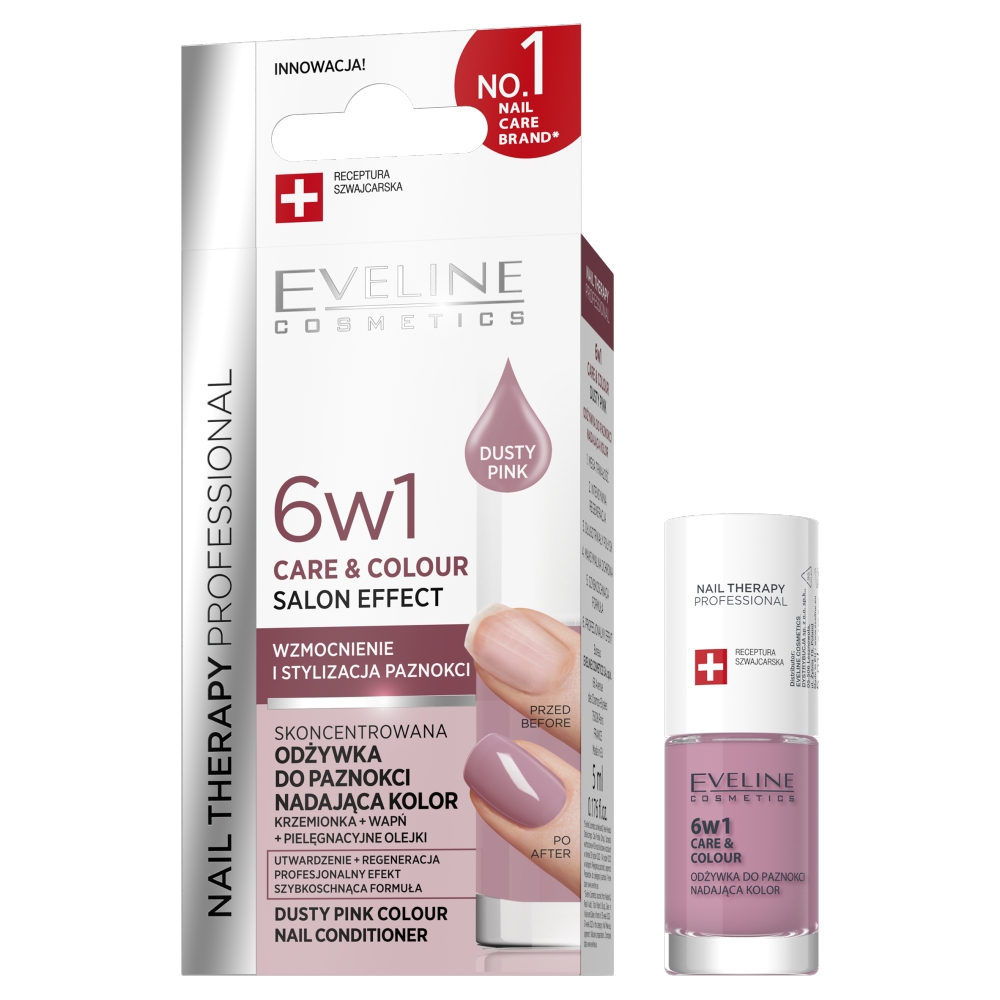 79074401741968438 Nail Therapy Professional 6w1 Care & Colour skoncentrowana odżywka do paznokci nadająca kolor Dusty Pink 5ml - obrazek 1