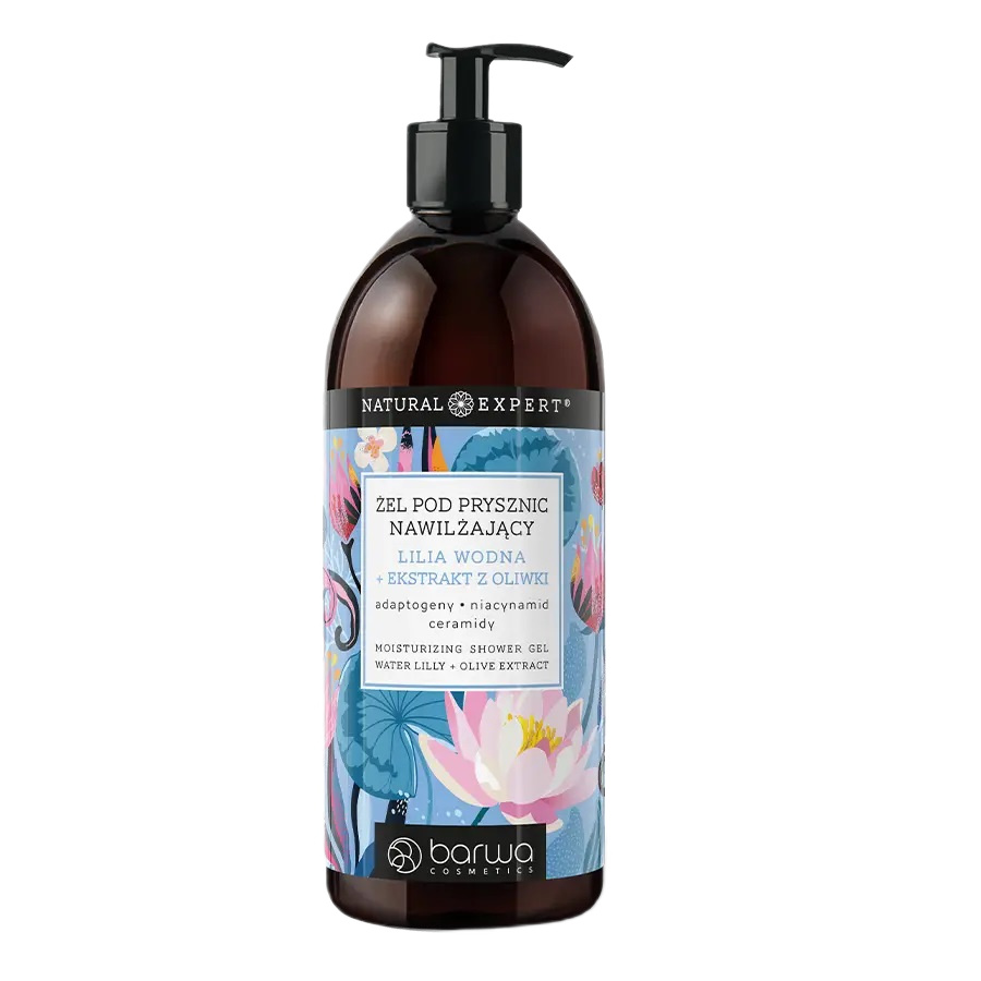 7913851715060089 Natural Expert nawilżający żel pod prysznic Lilia wodna + ekstrakt z oliwki 480ml - obrazek 1