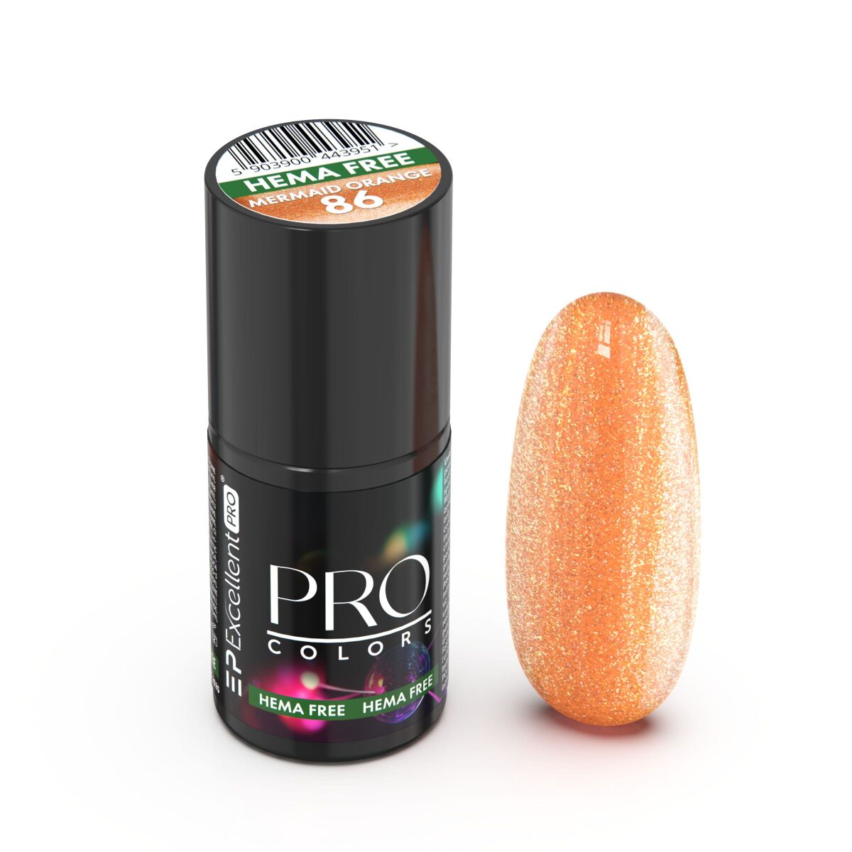 Kozubek.info for Excellent PRO Pro Colors Hema Free lakier hybrydowy 86 Mermaid Orange 7g - obrazek 1