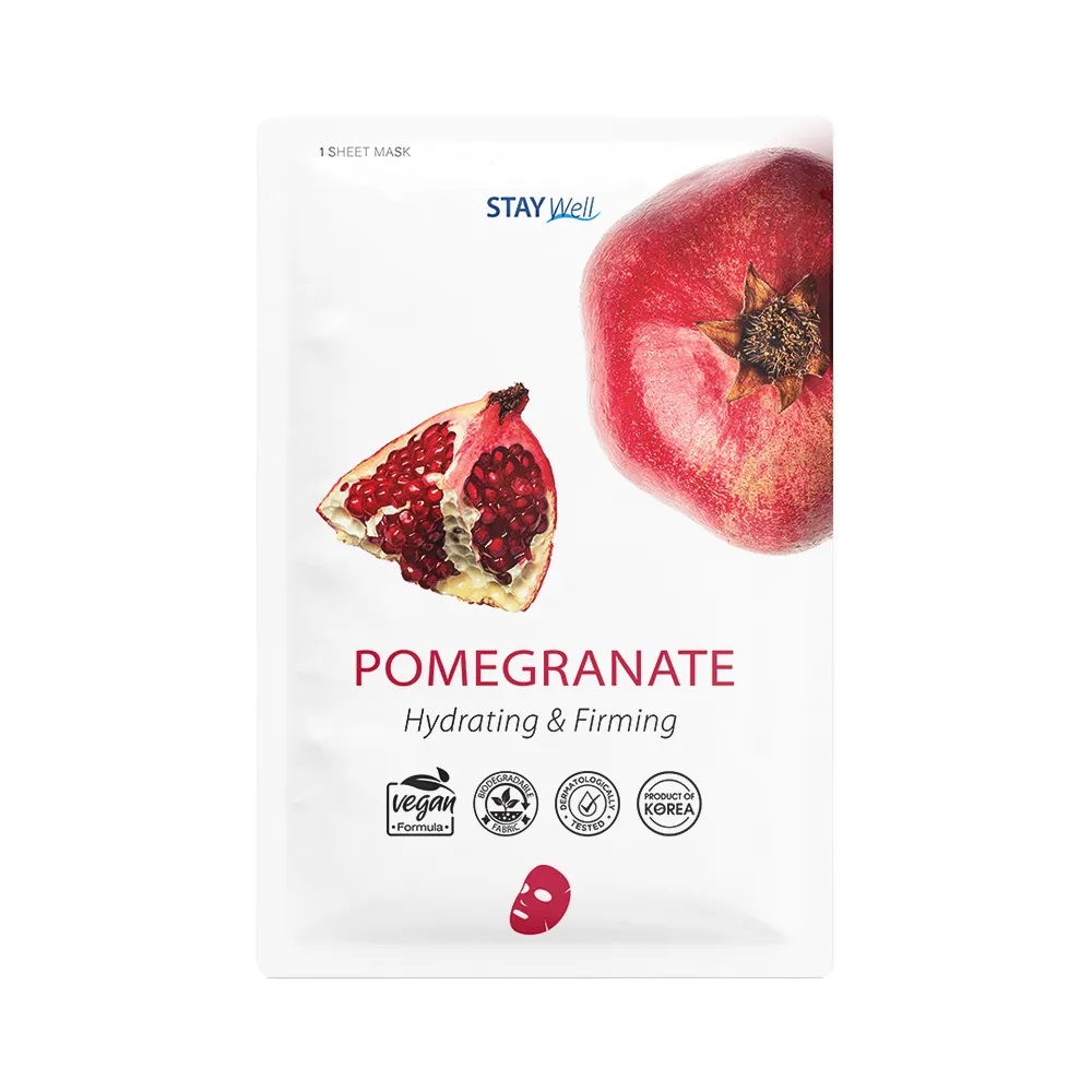 79758391664890103 Climate Neutral Face Mask nawilżająca i ujędrniająca maska na twarz w płachcie Pomegranate 23g - obrazek 1