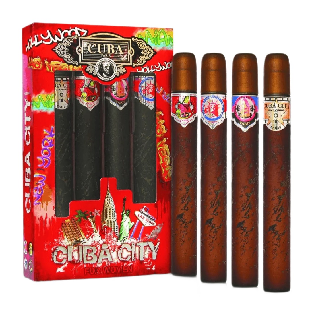 79976211724242573 Cuba City For Women zestaw Hollywood woda perfumowana spray 35ml + Las Vegas woda perfumowana spray 35ml + New York woda perfumowana spray 35ml + Miami woda perfumowana spray 35ml - obrazek 1