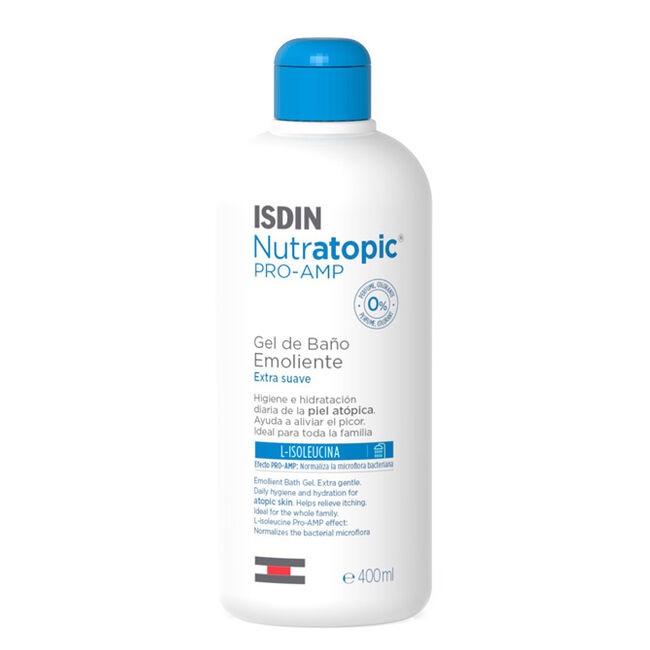 80142791700837213 Nutratopic Pro-AMP Emollient Bath Gel Atopic Skin zmiękczający żel pod prysznic do skóry atopowej 400ml - obrazek 1