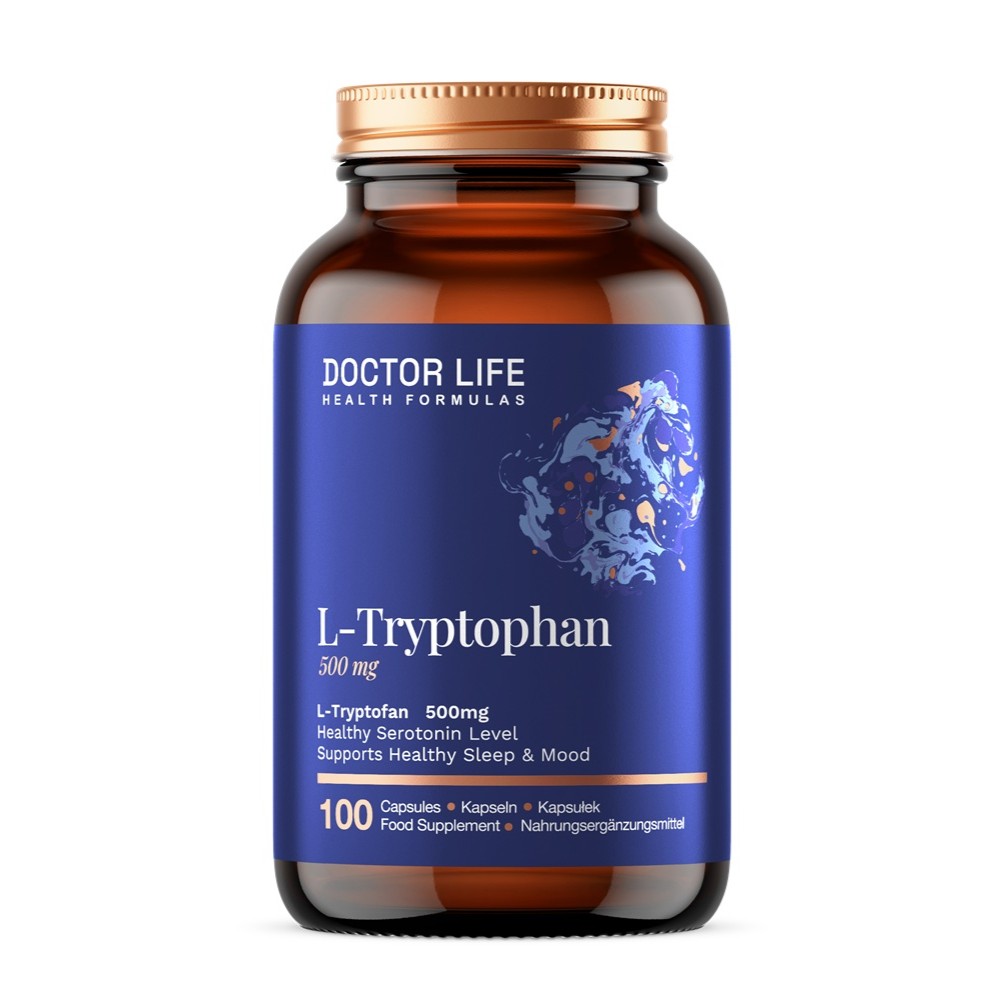 80245641758546556 L-Tryptophan 500mg suplement diety 100 kapsułek - obrazek 1