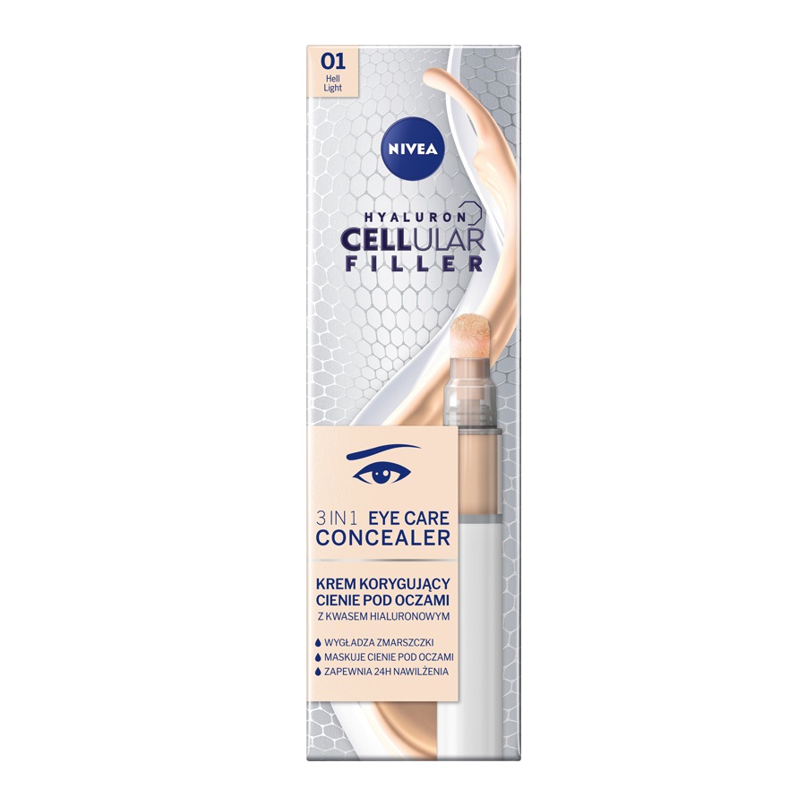 8025291662468199 Hyaluron Cellular Filler 3In1 Eye Care Concealer krem korygujący cienie pod oczami 01 Light 4ml - obrazek 1