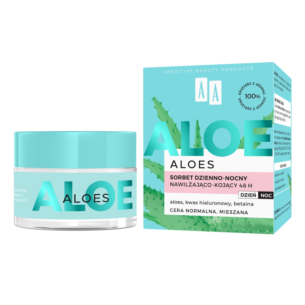 80337551732272201 Aloes 100% aloe vera extract sorbet dzienno-nocny 48h nawilżająco-kojący 50ml - obrazek 1